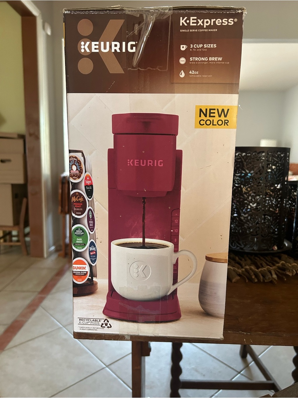 NIB- Keurig K-Express Single-serve coffeemaker in Island Berry. MSRP-$ $119 - Picture 6 of 6